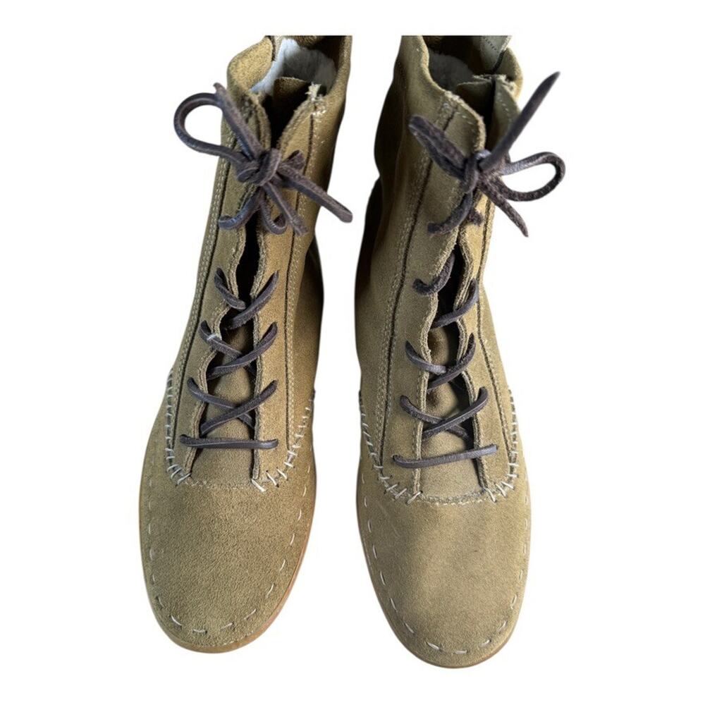 KEDS VintageTan Brown Suede High Top Ankle Moccasin Boots Rare Vintage US 8 EU39 - Picture 9 of 10